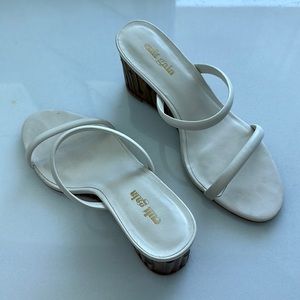 Cult Gaia Wedge Sandals | White & Wood | Size 36.5